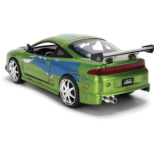 Fast & Furious 25th Anniversary BRIAN's Mitsubishi Eclipse - Brushed Metal Finish 1:24 Scale Diecast Model Car by Jada Toys Alt Image 4