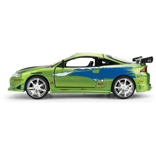 Fast & Furious 25th Anniversary BRIAN's Mitsubishi Eclipse - Brushed Metal Finish 1:24 Scale Diecast Model Car by Jada Toys Alt Image 6
