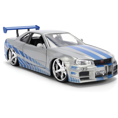 Fast & Furious 25th Anniversary BRIAN's Nissan Skyline GT-R - Brushed Metal Finish 1:24 Scale Diecast Model Car by Jada Toys Alt Image 3