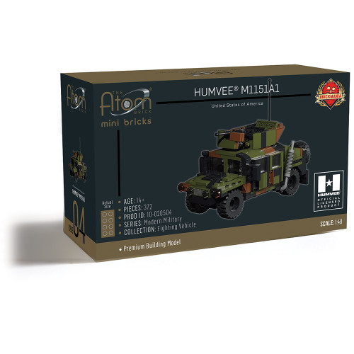 HUMVEE M1151A1 Building Block Model - 372 Pieces  Building Brick Set by Atom Brick Company Alt Image 3