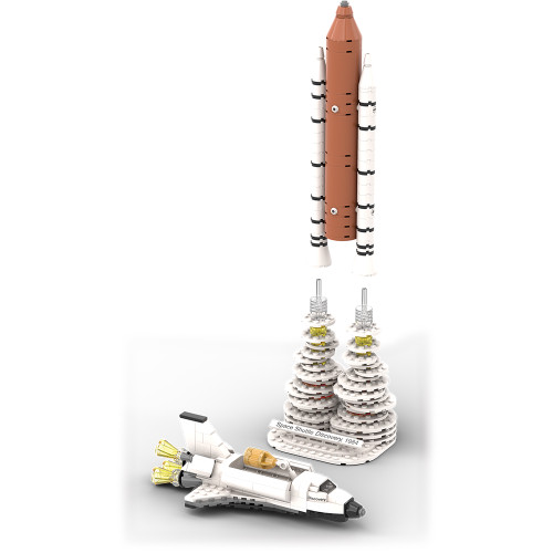 Space Shuttle Discovery Building Block Model - 353 Pieces  Building Brick Set by Atom Brick Company Alt Image 1