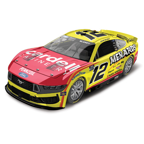 2025 Ryan Blaney Ford Mustang - Menards - Chrome NASCAR Diecast 1:24 Scale Diecast Model Car by Lionel Racing Alt Image 1