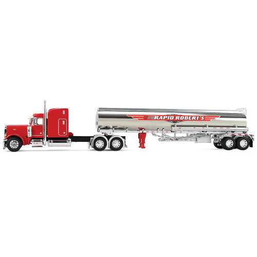 Peterbilt Model 379 with 63” Mid-Roof Sleeper & Heil Fuel Tank Trailer - Rapid Roberts 1:64 Scale Diecast Model Truck by Diecast Promotions Alt Image 2