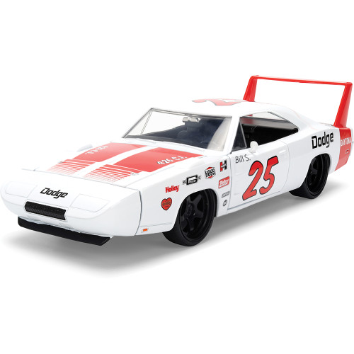 1969 Dodge Charger Daytona - White #25 1:24 Scale Diecast Model Car by Jada Toys Alt Image 1