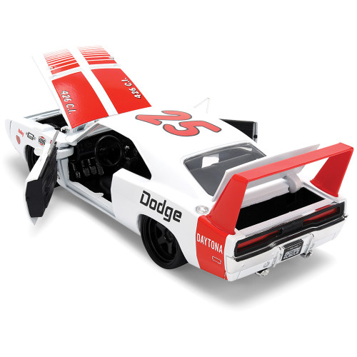 1969 Dodge Charger Daytona - White #25 1:24 Scale Diecast Model Car by Jada Toys Alt Image 5
