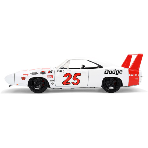1969 Dodge Charger Daytona - White #25 1:24 Scale Diecast Model Car by Jada Toys Alt Image 6