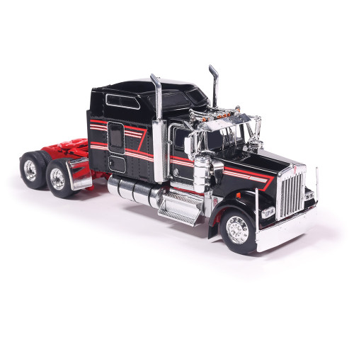 1990 Kenworth W900 - Black With Stripe 1:64 Scale Diecast Model Truck by IXO Models Alt Image 2