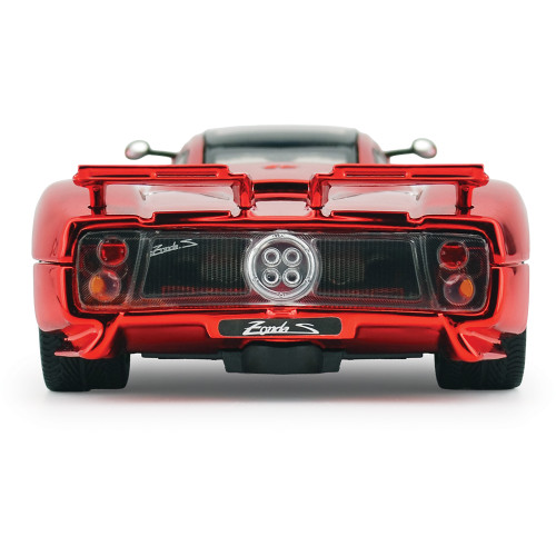 Pagani Zonda C12 Mirror Finish Red - That's a Wrap 1:24 Scale Diecast Model Car by Motormax Alt Image 4
