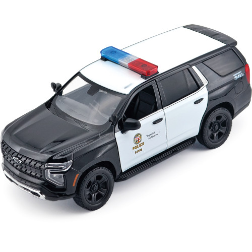2025 Chevy Tahoe PPV LAPD - Light & Sound 1:24 Scale Diecast Model Truck by Motormax Alt Image 1