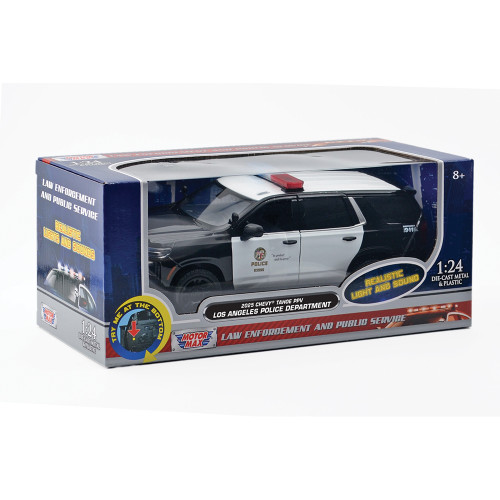 2025 Chevy Tahoe PPV LAPD - Light & Sound 1:24 Scale Diecast Model Truck by Motormax Alt Image 7
