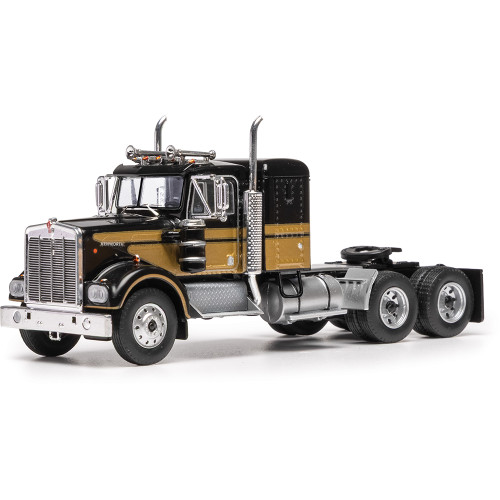 1970 Kenworth W925 Small Sleeper - Black & Gold 1:64 Scale Diecast Model Truck by IXO Models Main Image