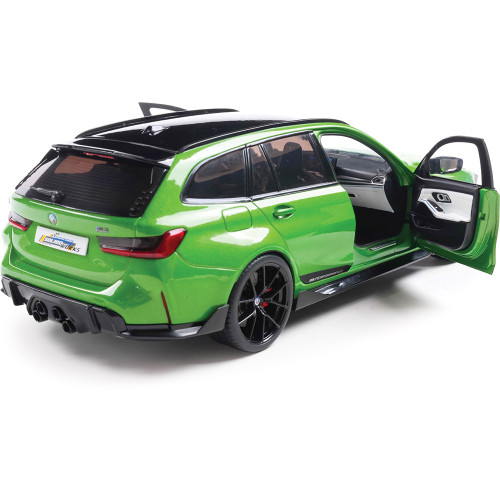 2024 BMW M3 Touring With Performance Parts - Green Metallic 1:18 Scale Diecast Model Car by Solido Alt Image 1