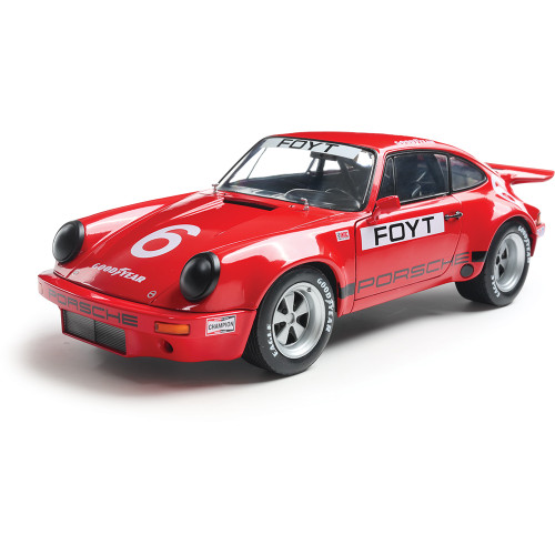 1974 Porsche 911 IROC Red #6 - Foyt IROC Daytona 1:18 Scale Diecast Model Car by Solido Main Image