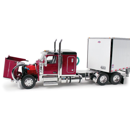 Legendary Red Peterbilt 589 /58” Flat Top Sleeper & 53' Utility Trailer 1:64 Scale Diecast Model Truck by First Gear Alt Image 2