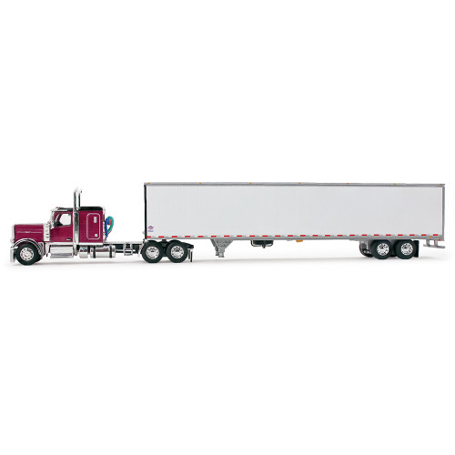 Legendary Red Peterbilt 589 /58” Flat Top Sleeper & 53' Utility Trailer 1:64 Scale Diecast Model Truck by First Gear Alt Image 3