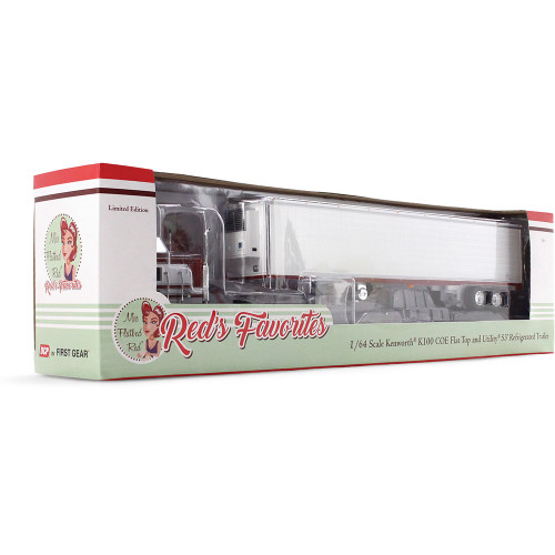 Red's Favorites - Jim Skrinar Kenworth K100 COE Flat Top & 53' Utility Reefer Trailer 1:64 Scale Diecast Model Truck by First Gear Alt Image 5