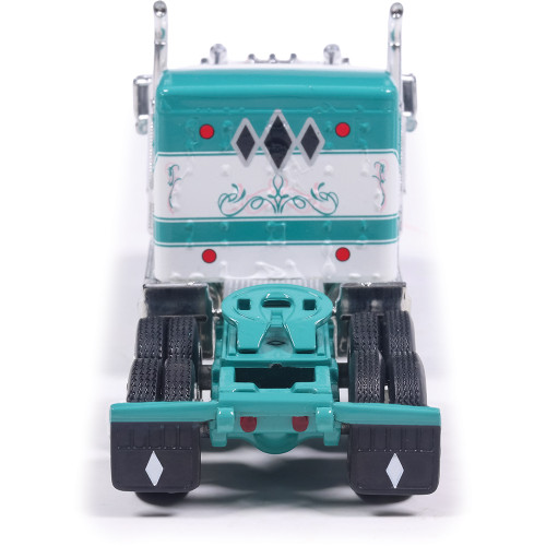 1978 Ford LTL-9000 - Caribbean Turquoise & White with Vintage Trailer 1:64 Scale Diecast Model Truck by IXO Models Alt Image 7