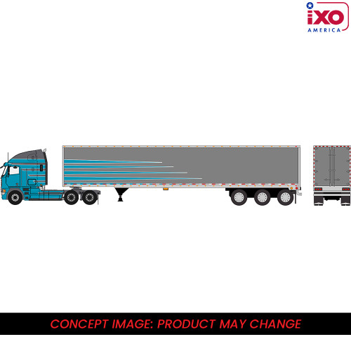 2002 Freightliner Argosy - Grey and Blue with modern trailer 1:64 Scale Diecast Model Truck by IXO Models Alt Image 1