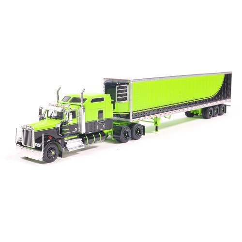 1990 Kenworth W900 with Refer Van - Neon Green and Black Main Image