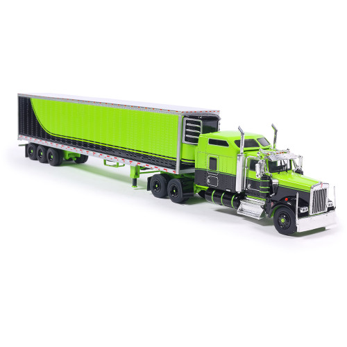 1990 Kenworth W900 with Refer Van - Neon Green and Black 1:64 Scale Diecast Model Truck by IXO Models Alt Image 2