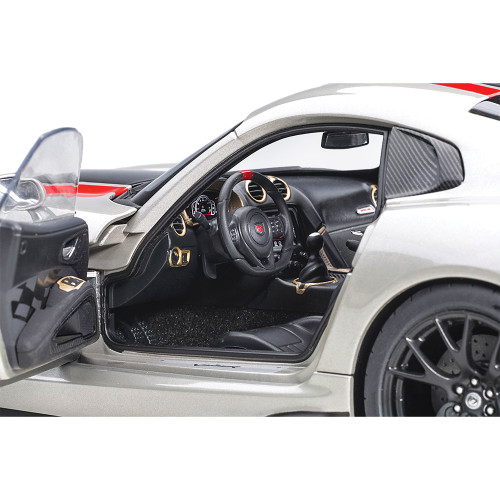 2017 Dodge Viper GTS-R Commemorative Edition ACR - Bullet Silver Metallic w/Black Stripes 1:18 Scale Diecast Model Car by AutoArt Alt Image 7