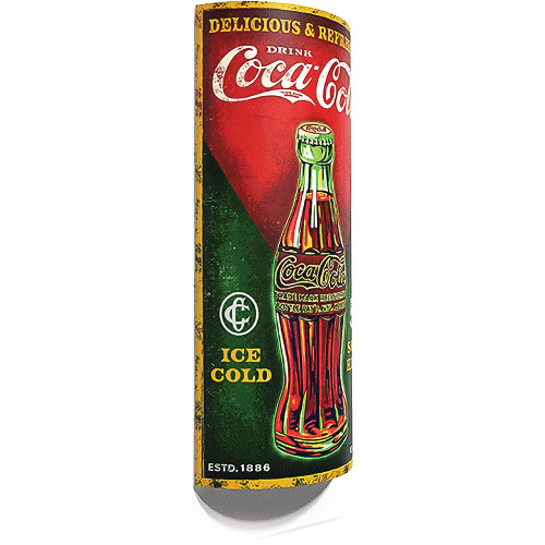 Coca-Cola Rolled 3D Metal Sign  Metal Sign by Desperate Enterprises Alt Image 1