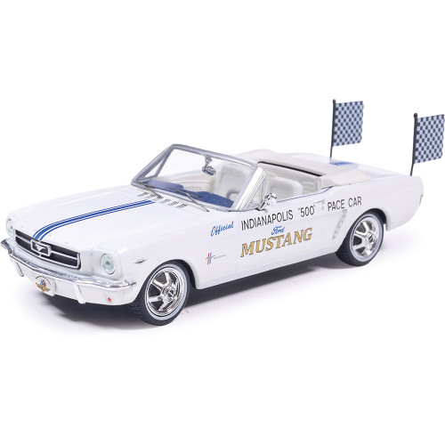 1964 1/2 Ford Mustang Indianapolis 500 Pace Car - White 1:43 Scale Diecast Model Car by IXO Models Main Image