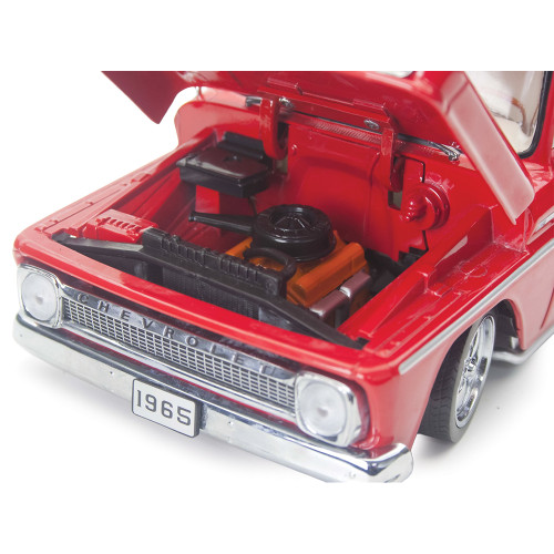 1965 Chevrolet C-10 Styleside Pickup Lowrider - Red 1:18 Scale Diecast Model Truck by Sunstar Alt Image 6