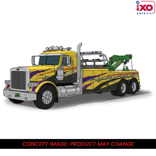 1980 Peterbilt 359 Wrecker - Yellow And Purple 1:43 Scale  by IXO Models Alt Image 1
