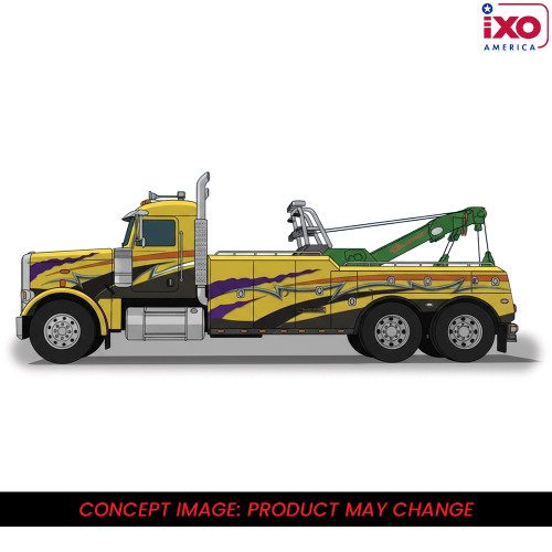 1980 Peterbilt 359 Wrecker - Yellow And Purple 1:43 Scale  by IXO Models Alt Image 4