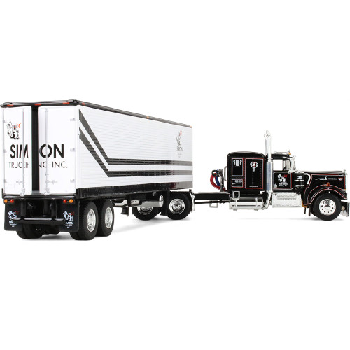 Kenworth W900A with 60 Flat Top Sleeper & 40' Vintage Reefer Trailer - Dick Simon Trucking 1:64 Scale Diecast Model Truck by Diecast Promotions Alt Image 1