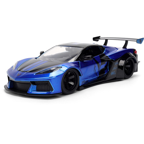 2023 Chevy Corvette C8 - LIBERTY WALK Blue 1:24 Scale Diecast Model Car by Jada Toys Alt Image 1
