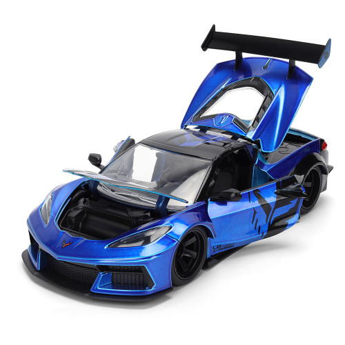 2023 Chevy Corvette C8 - LIBERTY WALK Blue 1:24 Scale Diecast Model Car by Jada Toys Alt Image 2