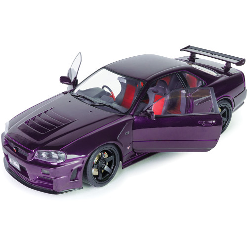1999 Nissan Skyline (R34) GT-R Z Tune - Midnight Purple 1:18 Scale Diecast Model Car by Solido Alt Image 1