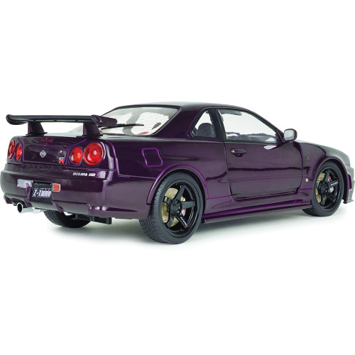 1999 Nissan Skyline (R34) GT-R Z Tune - Midnight Purple 1:18 Scale Diecast Model Car by Solido Alt Image 2