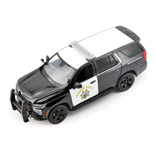 2025 Chevy Tahoe PPV - CHP - Black & White 1:24 Scale Diecast Model Truck by Motormax Alt Image 1