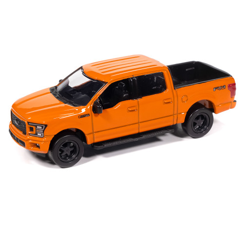 1967 Chevy El Camino SS Custom & 2020 Ford F-150 PICKUPS 2Pack B - Black & Orange 1:64 Scale Diecast Model Truck by Auto World Alt Image 1