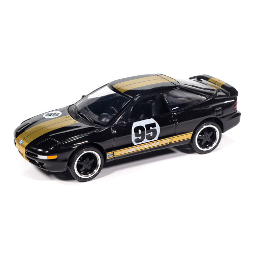 1995 Ford Probe GT & 1984 Ford Mustang SVO Curve Huggers 2Pack B - Black & White 1:64 Scale Diecast Model Car by Auto World Alt Image 1