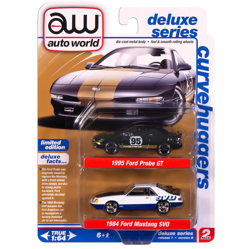 1995 Ford Probe GT & 1984 Ford Mustang SVO Curve Huggers 2Pack B - Black & White Alt Image 3
