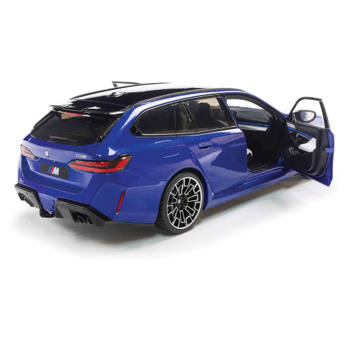 2024 BMW M5 Touring - Marina Bay Blue Metallic 1:18 Scale Diecast Model Car by Solido Alt Image 2