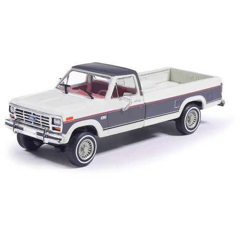 1986 Ford F-150 XLT Lariat Long Bed Styleside 4X2 - Colonial White Tu-Tone 1:64 Scale Diecast Model Truck by IXO Models Main Image