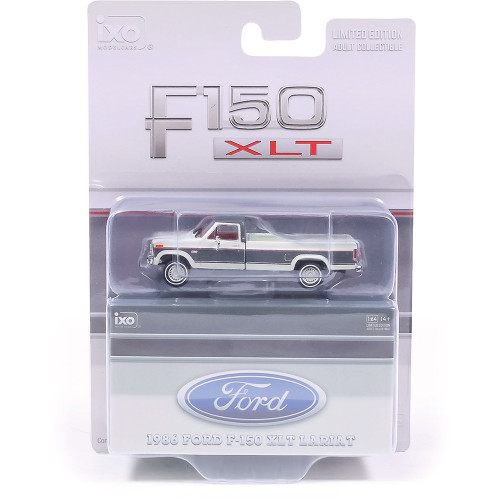 1986 Ford F-150 XLT Lariat Long Bed Styleside 4X2 - Colonial White Tu-Tone 1:64 Scale Diecast Model Truck by IXO Models Alt Image 8