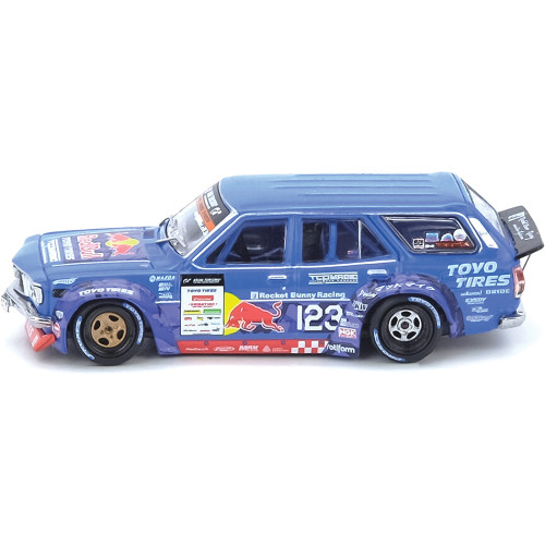 Mad Mike 1976 Mazda RX3 Station Wagon - Blue 1:64 Scale Diecast Model Car by Inno Models Alt Image 2