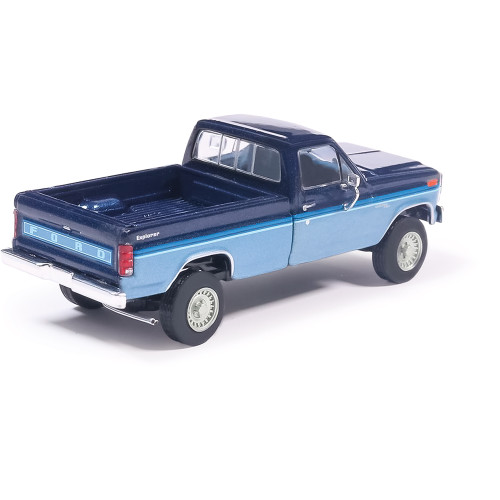 1981 Ford F-150 Custom Explorer Short Bed Styleside 4X2 - Midnight Blue Tu-Tone 1:64 Scale Diecast Model Truck by IXO Models Alt Image 1