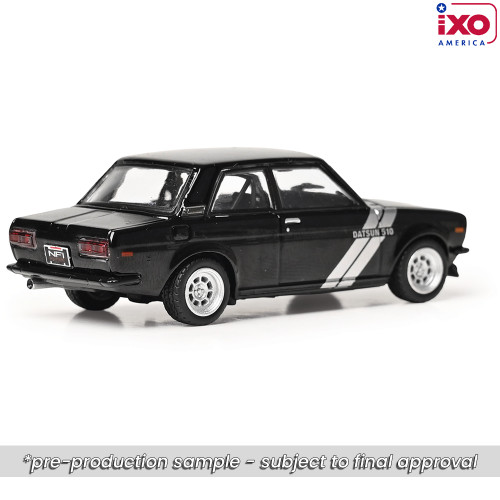 1971 Datsun 510 - Black 1:64 Scale Diecast Model Car by IXO Models Alt Image 1