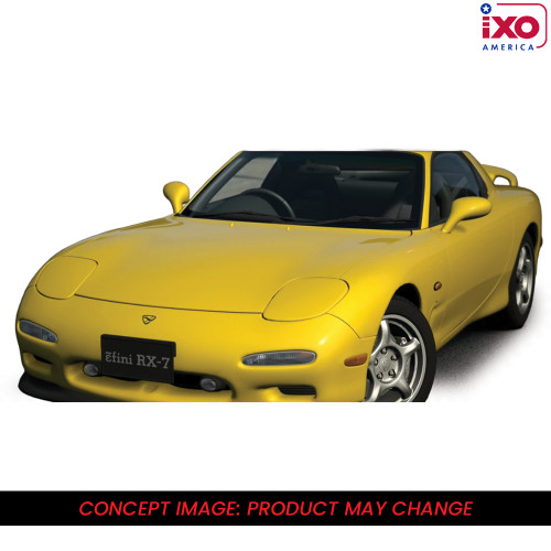 1991 Mazda RX-7 - Competition Yellow Mica 1:64 Scale Diecast Model Car by IXO Models Main Image