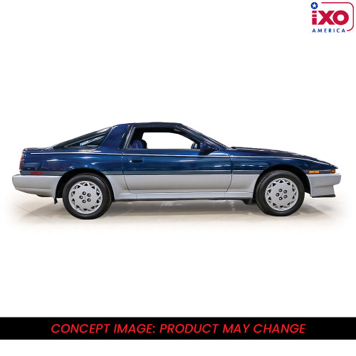 1987 Toyota Supra (A70) - Dark Blue Metallic / Silver 1:64 Scale Diecast Model Car by IXO Models Alt Image 4