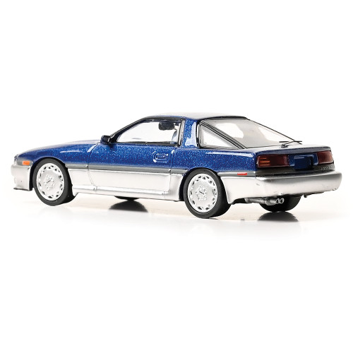 1987 Toyota Supra (A70) - Dark Blue Metallic / Silver 1:64 Scale Diecast Model Car by IXO Models Alt Image 1