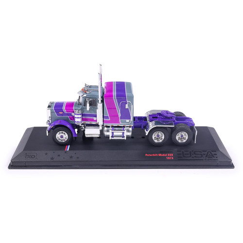 1973 Peterbilt 359 - Gray and Purple 1:64 Scale Diecast Model Truck by IXO Models Alt Image 8