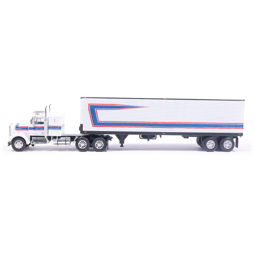 1976 Kenworth W900 With Vintage Trailer - Red White B 1:64 Scale Diecast Model Truck by IXO Models Alt Image 5